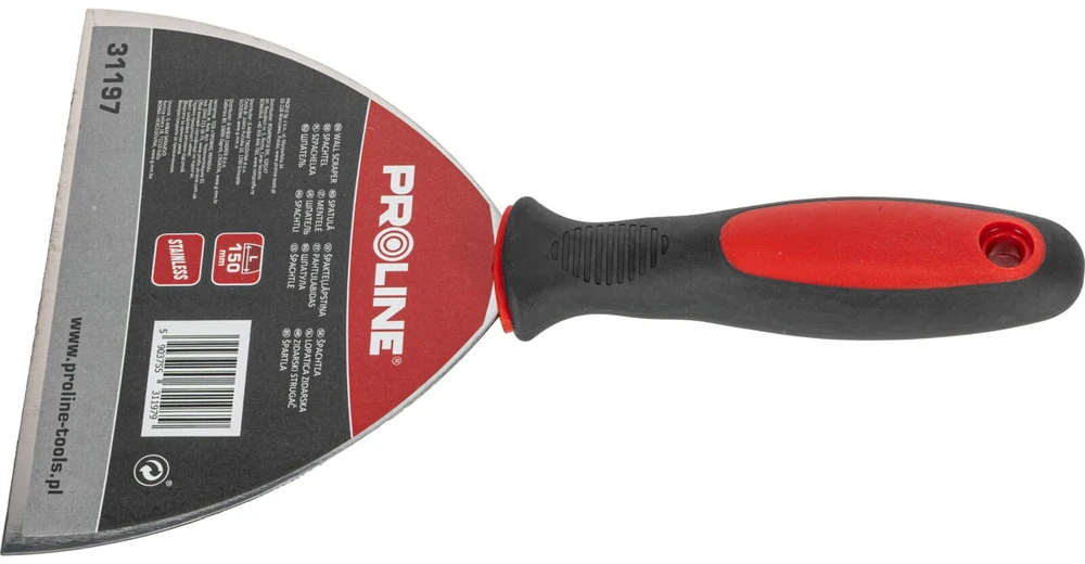 Szpachelka 150 mm mentelė, dviejų komponentų rankena, nerūdijančio plieno prolinas