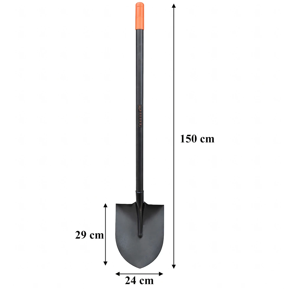Szpadel Metalinis sodo kastuvas su metaline rankena, tiesus, 150 cm tvirtas