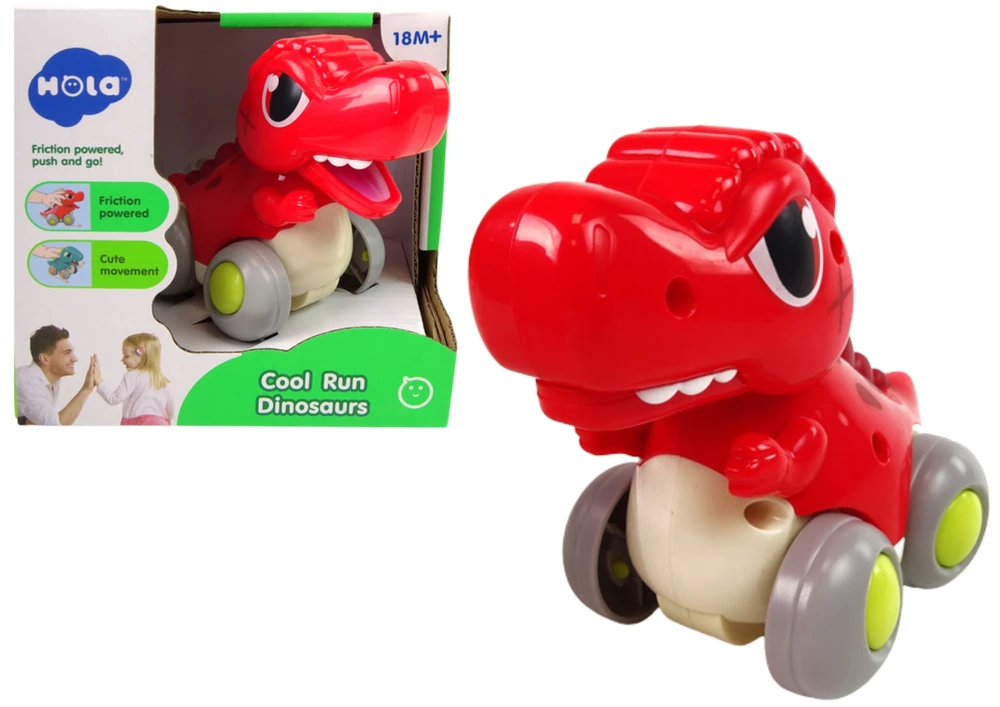 Lean Toys Dinozauras ant ratų Hola T-Rex, raudonas