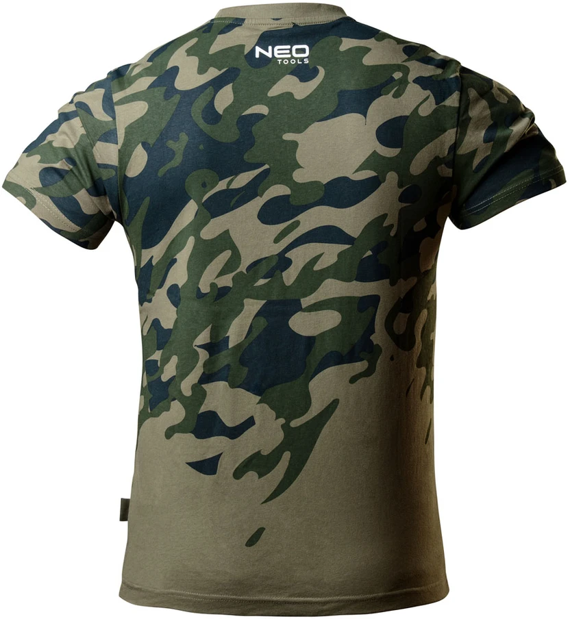 T Shirt Darbiniai marškinėliai su CAMO spauda, ​​S dydis