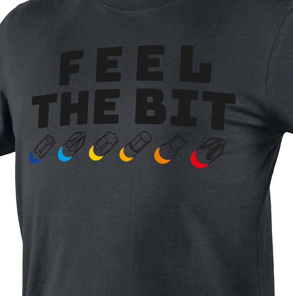 T Shirt Marškinėliai su spauda, ​​„FEEL THE BIT“, XXXL dydis