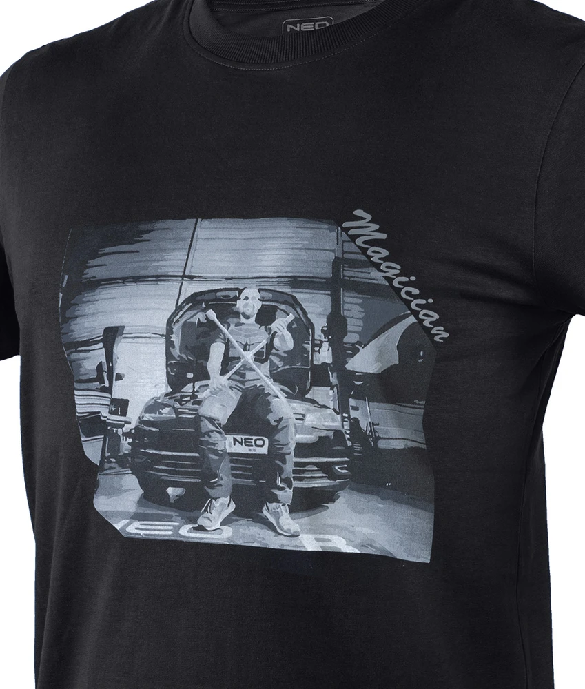 T Shirt Marškinėliai su spauda, ​​mechaniko formos, S dydis