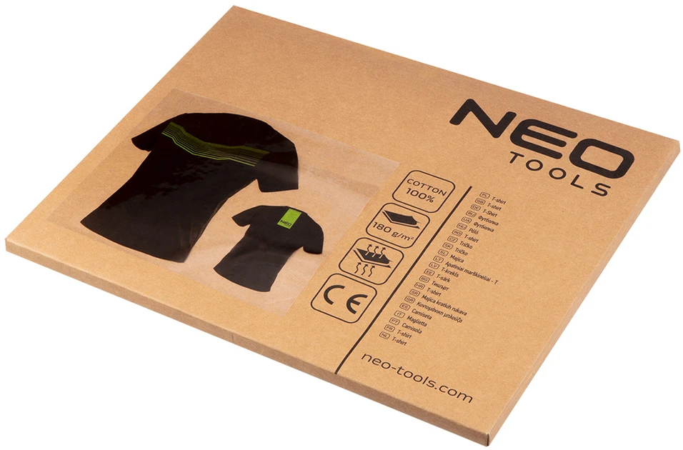 Darbiniai marškinėliai NEO Premium PRO XL, juodi su neonine žalia spauda