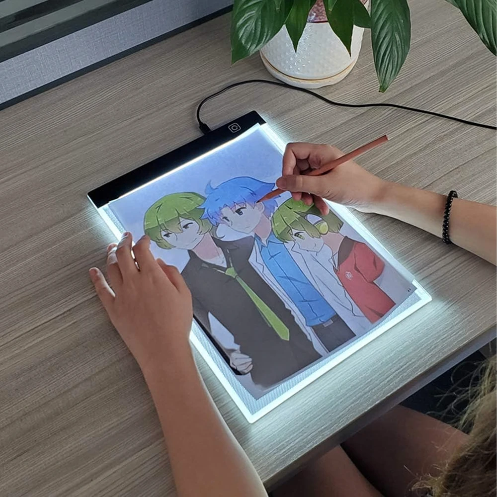Tablet Planšetė A4 formato grafinės planšetės piešimo lenta LED piešimo kopijavimo bloknotas