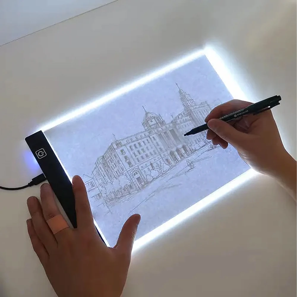 Tablet Planšetė A4 formato grafinės planšetės piešimo lenta LED piešimo kopijavimo bloknotas