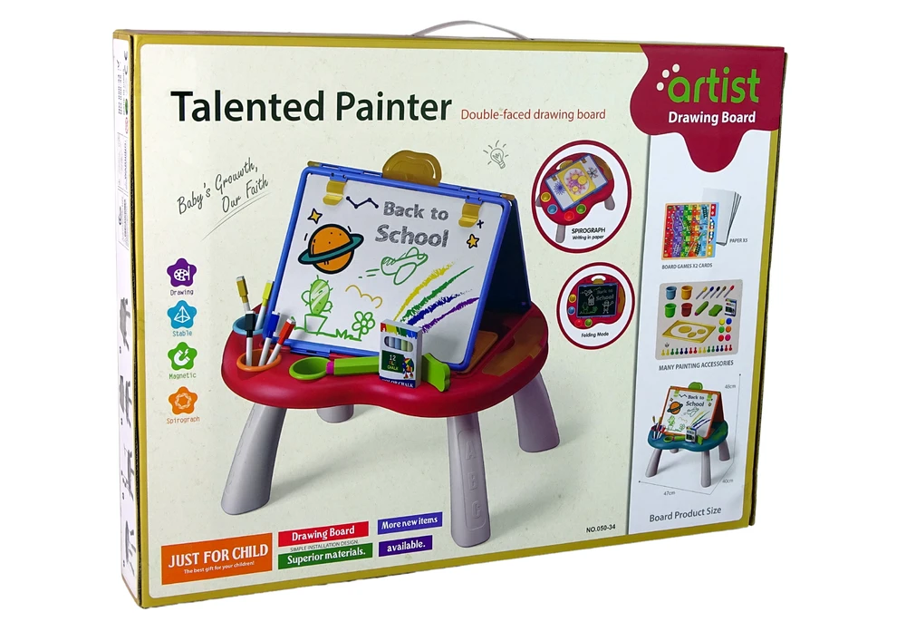 Lean Toys Piešimo lenta LeanToys 2in1, raudona