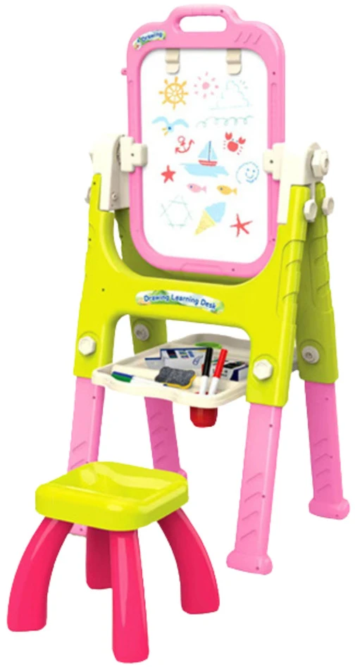 Lean Toys Daugiafunkcinis mokomasis stalas su lenta ir kėdute, 110x44x44 cm