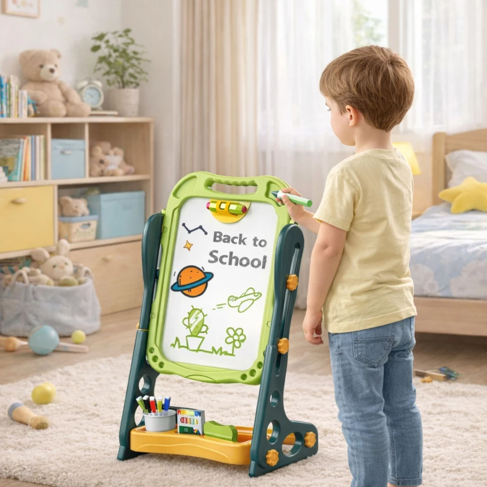 Lean Toys Dvipusė magnetinė lenta žalia 52 vnt.
