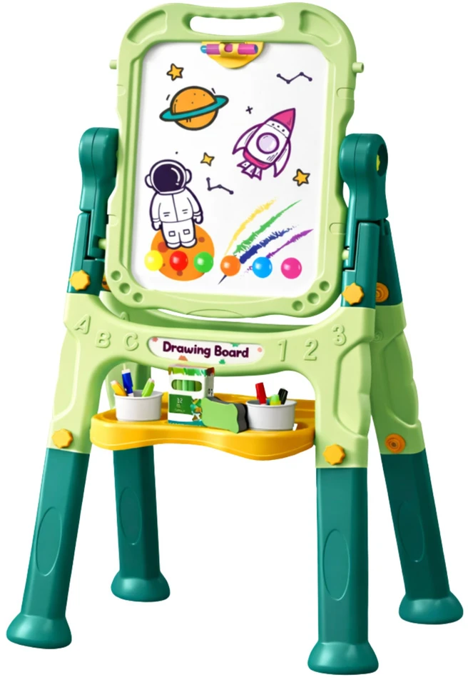 Lean Toys Dvipusė magnetinė lenta su stovu 48 vnt.