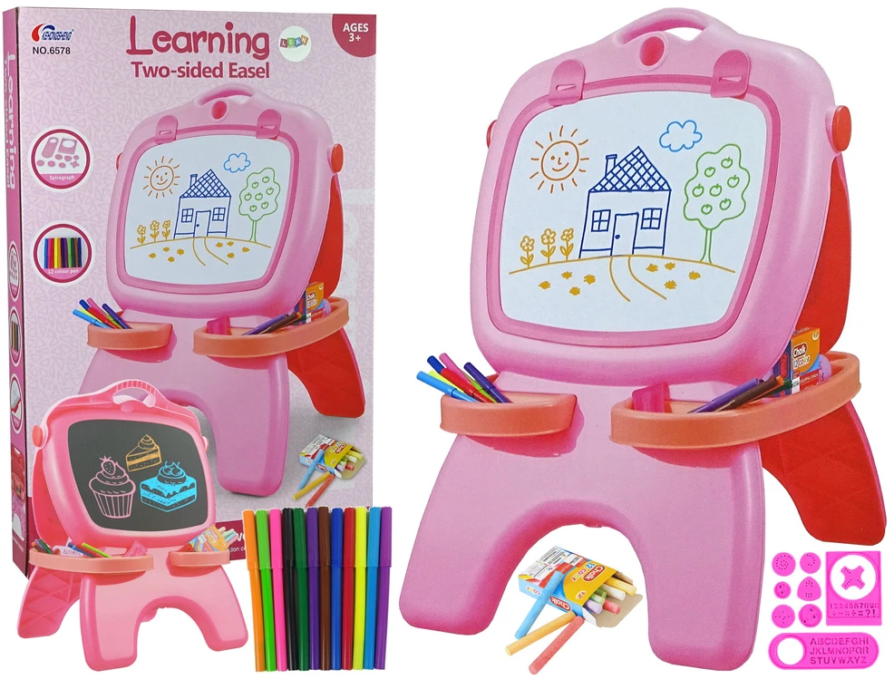 Lean Toys Dvipusė piešimo lenta 2 in 1
