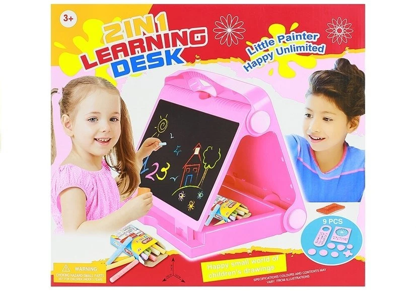Lean Toys Piešimo lenta dviem vaikams su priedais