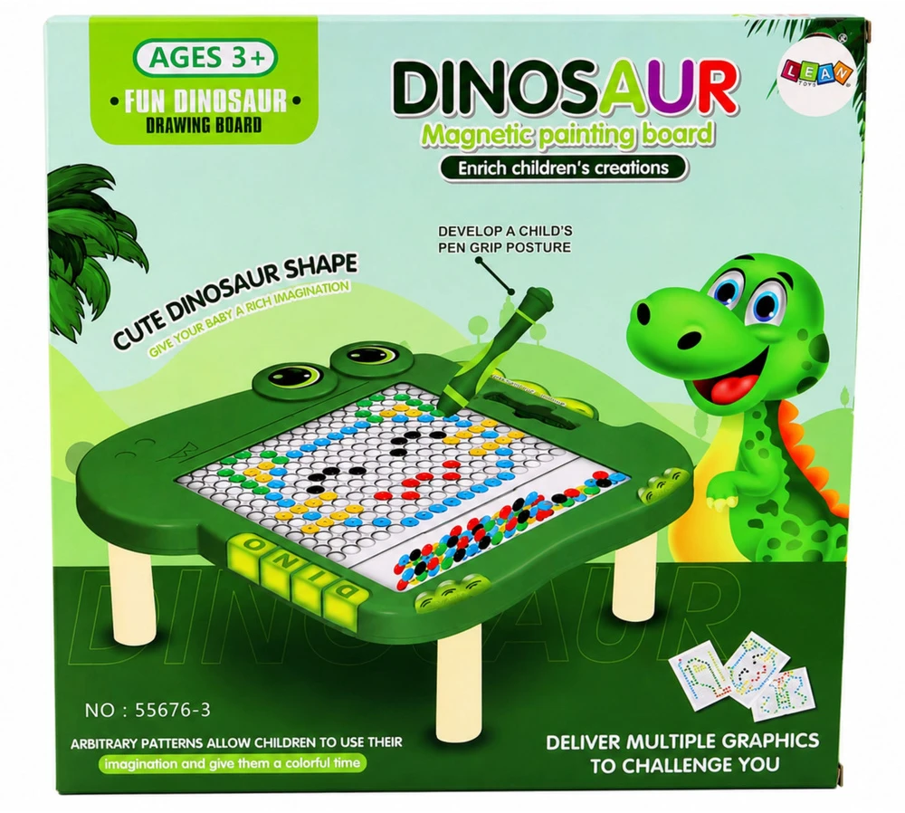 Lean Toys Magnetinė lenta vaikams „Dinozauras“