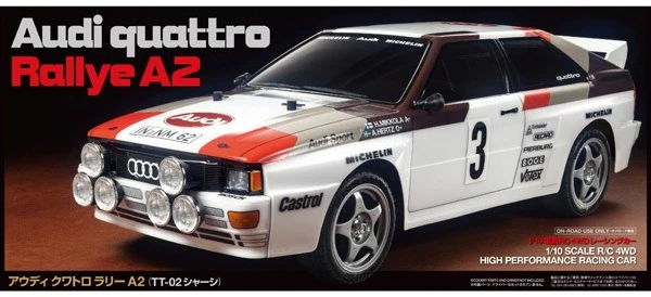 Tamiya - Audi Quattro A2 nuotoliniu būdu valdomas modelis 1:10 - (544116)