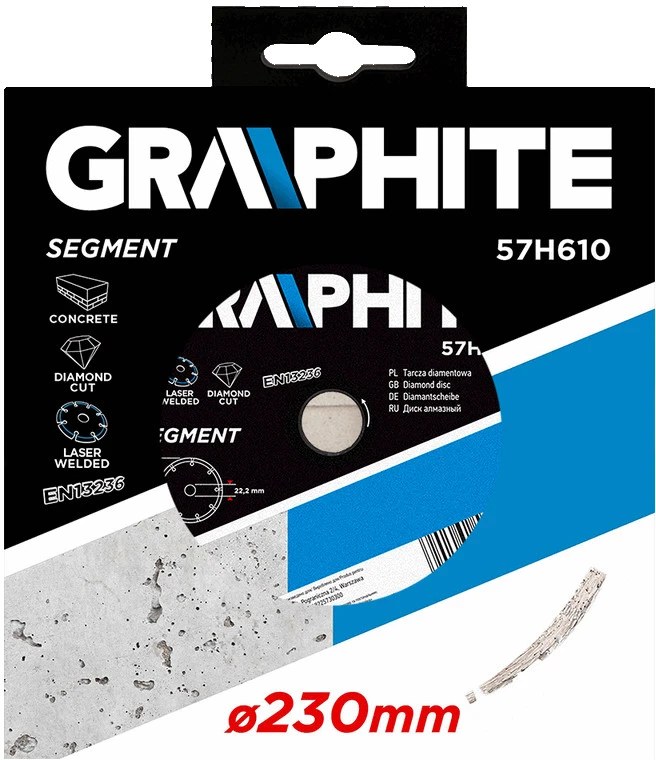 Graphite Grafito segmentuotas deimantinis peilis 230x22,2mm