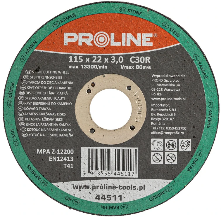 Tarcza Akmens pjovimo diskas, t41, 115x3.0x22c30r proline