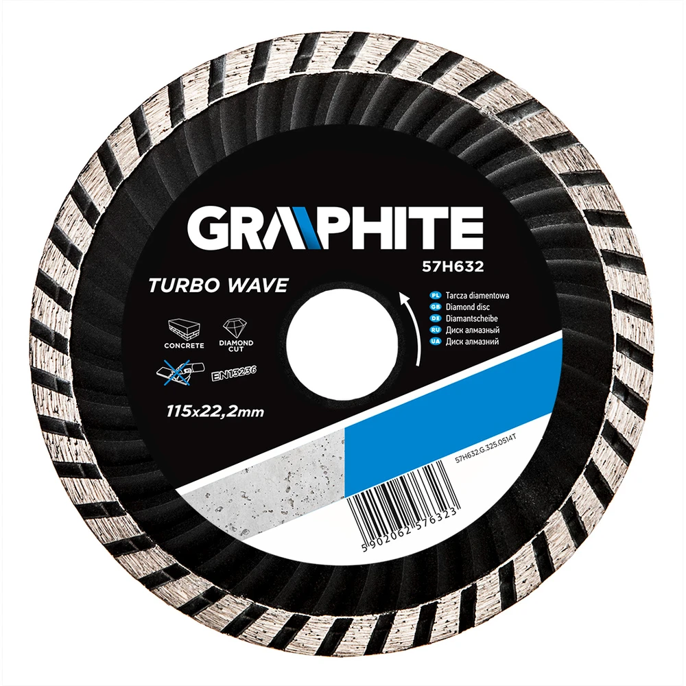 Tarcza Grafitinis deimantinis diskas 115x22,2 mm turbo banga 57H632