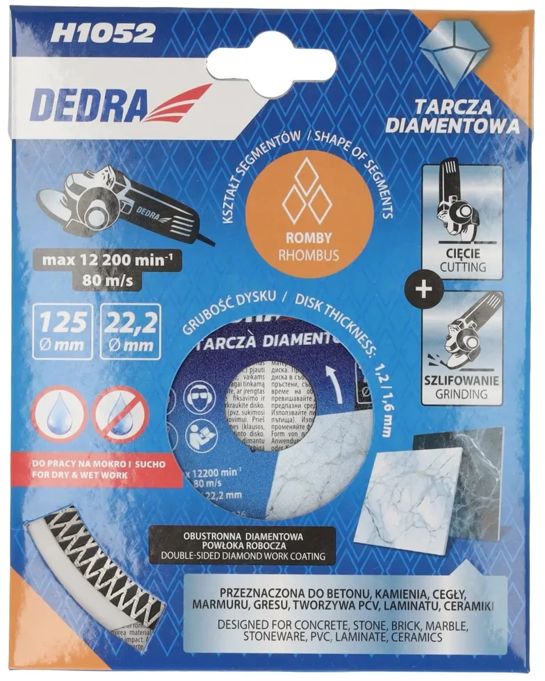 Tarcza Deimantinis diskas 125 mm rombo formos