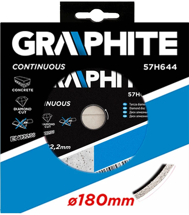 Deimantinis diskas Graphite 57H644, skersmuo 180mm, vientisas
