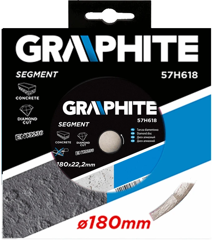 Deimantinis diskas GRAPHITE 180 mm segmentinis