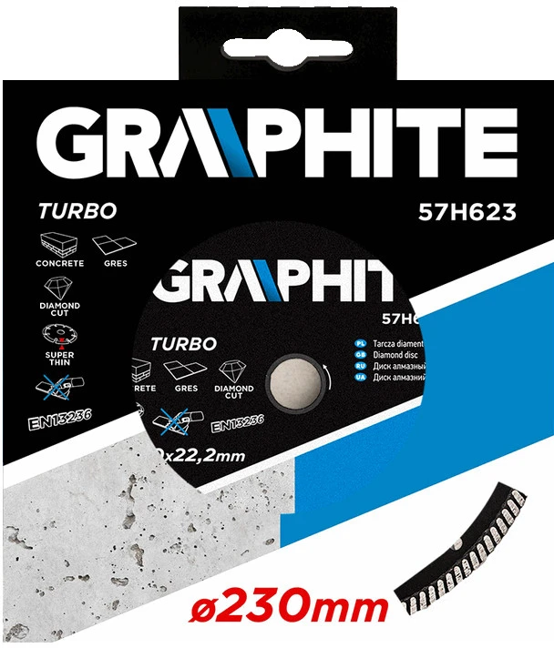 Tarcza Grafito Deimantinė geležtė turbina 230x22,2mm