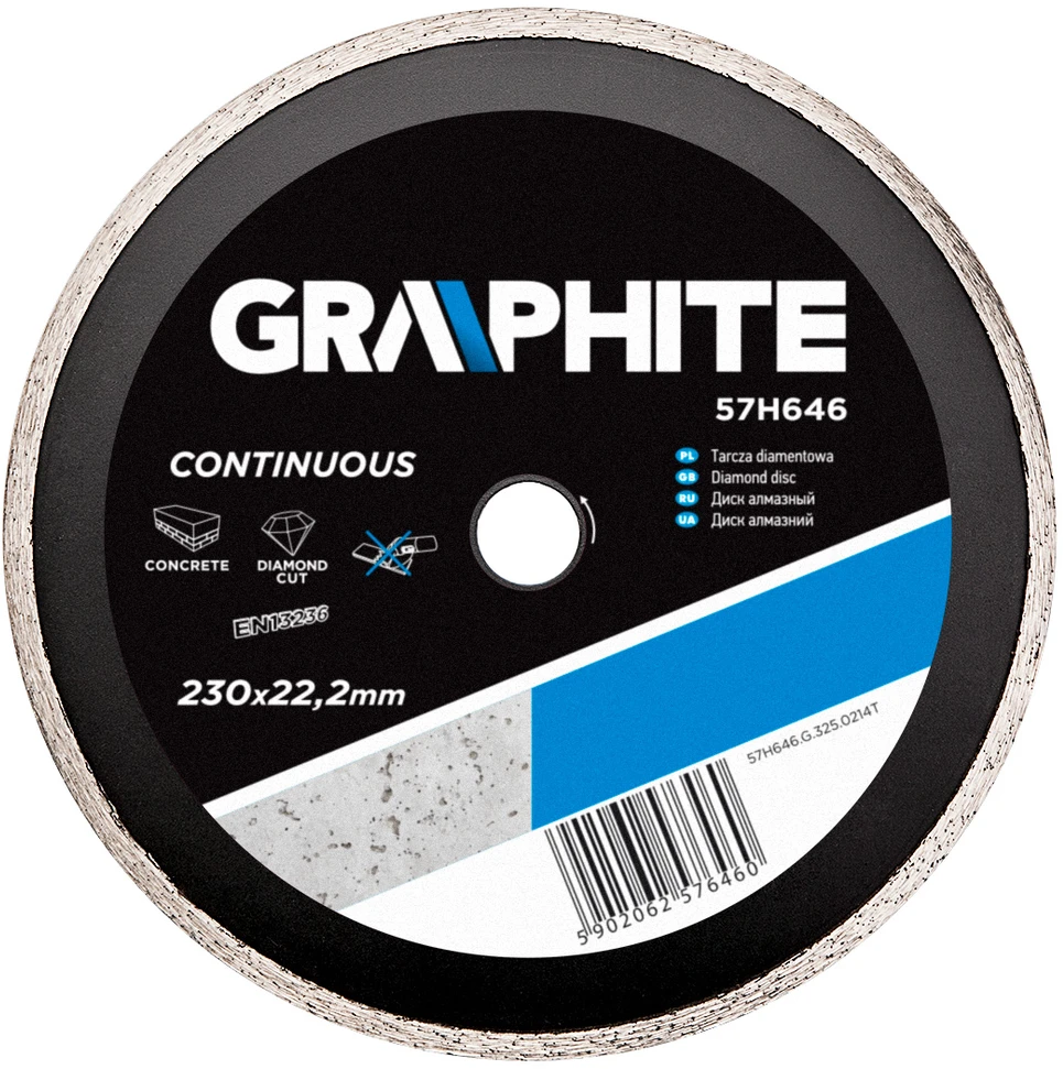 Deimantinis diskas GRAPHITE 57H646, skersmuo 230mm, vientisas
