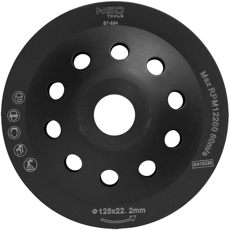 Tarcza Deimantinis šlifavimo diskas 125 x 22,2 x 5 mm, vieno segmento