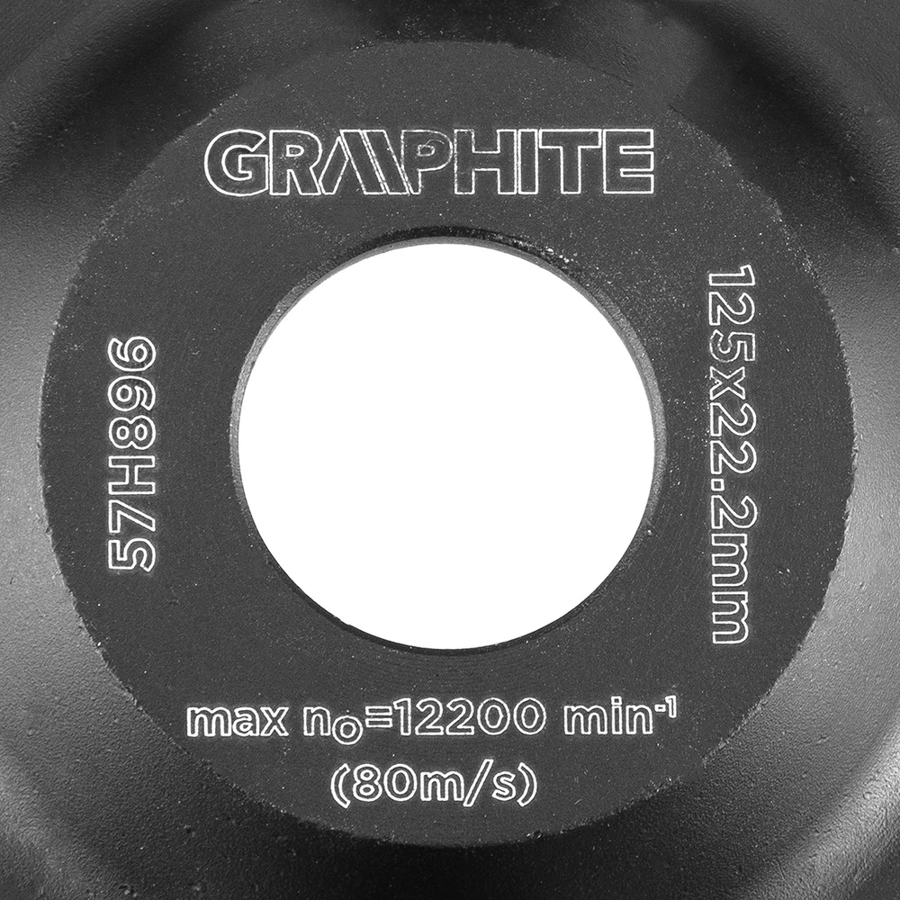 Graphite Tarcza Deimantinis šlifavimo diskas 125 x 22,2 x 5 mm, skirtas sunkiems darbams