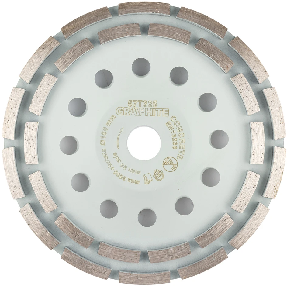 Tarcza Deimantinis šlifavimo diskas, 2 segmentai, 180 x 22,2 mm, sausas