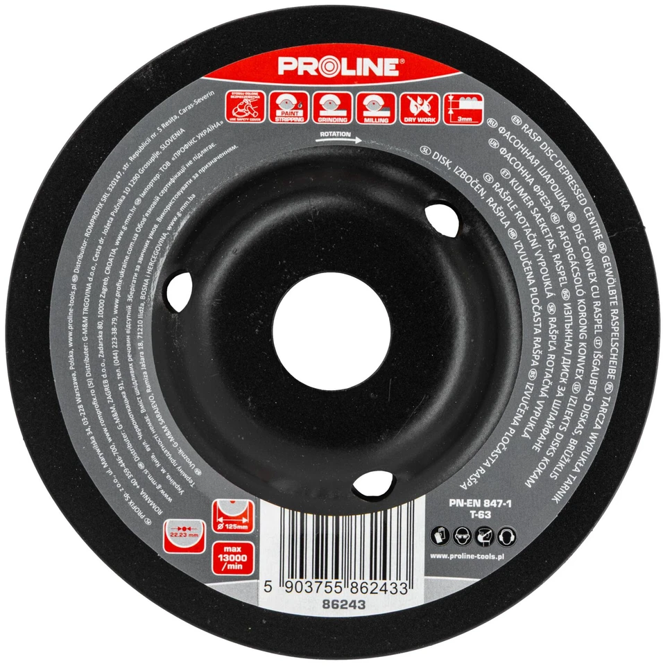 Profix Tarcza Išgaubtas diskinis šveitiklis, smulkūs dantys, B tipo, 125 mm, proline