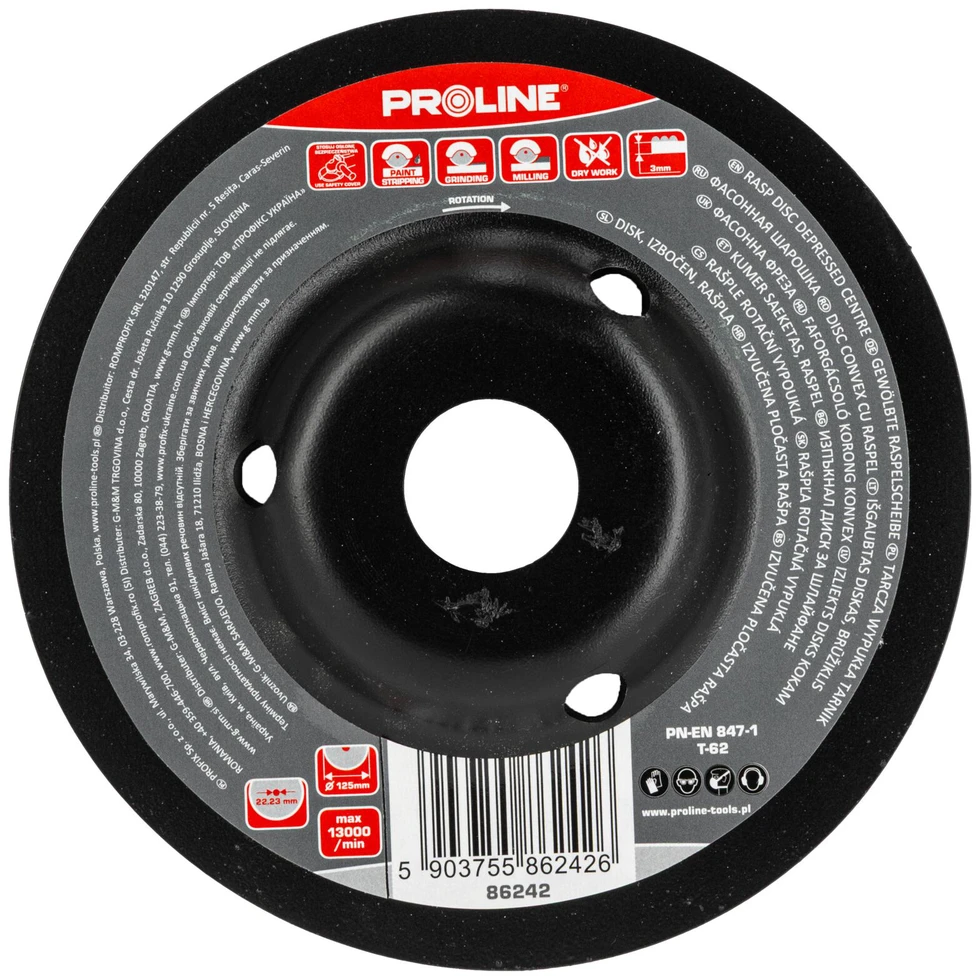 Profix Tarcza Išgaubtas diskinis šveitiklis, vidutinio dydžio dantys, A tipo, 125 mm, proline