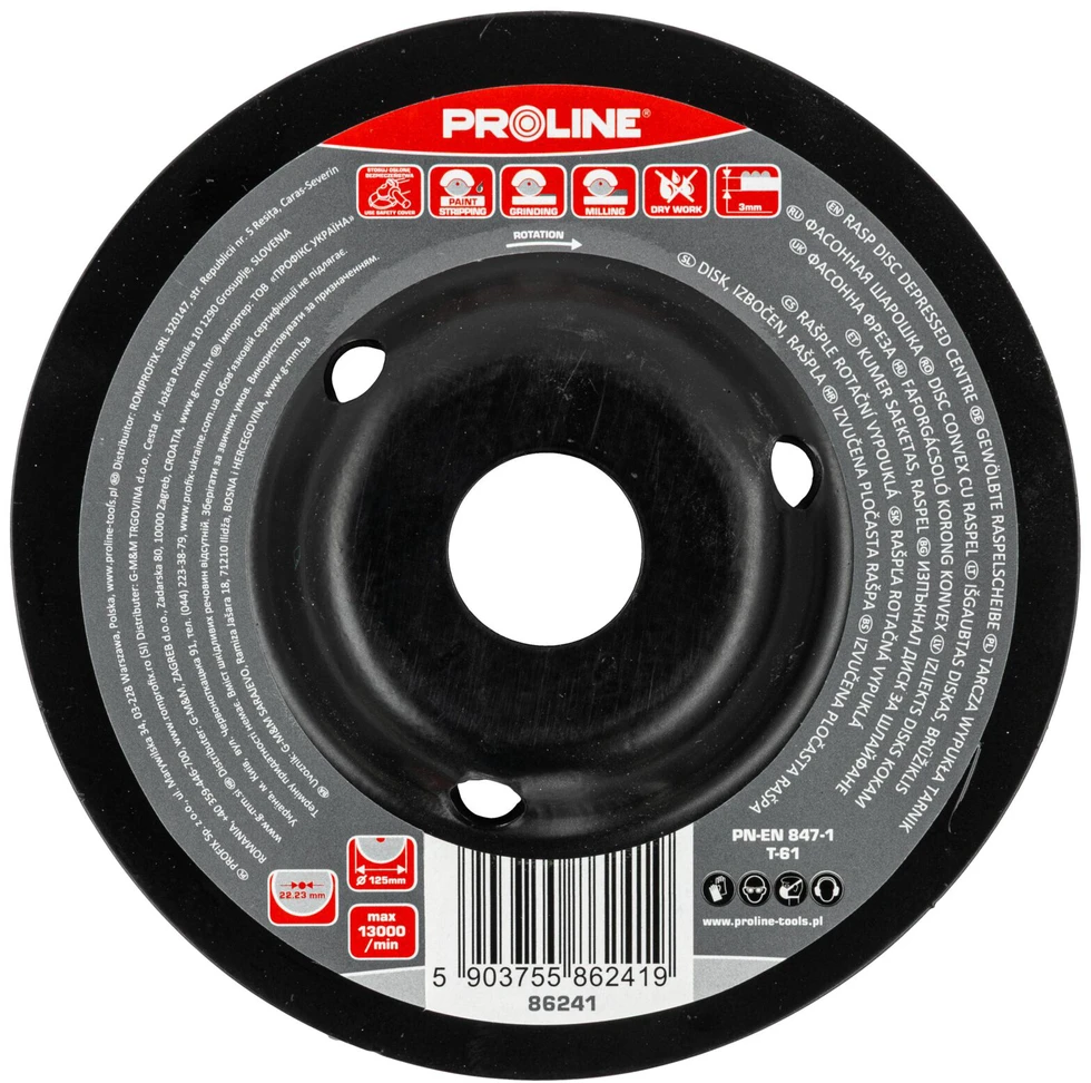 Profix Tarcza Išgaubtas šiurkštus šiurkštus šlifavimo diskas, 125 mm prolinas