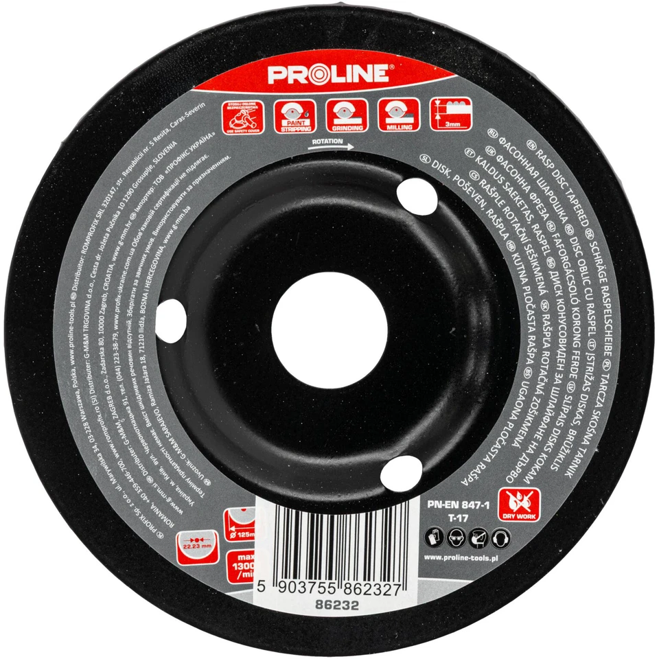 Profix Tarcza Įstrižas diskinis šveitiklis, smulkūs dantys, B tipo, 125 mm, proline