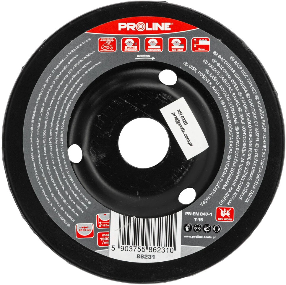 Profix Tarcza Įstrižas šiurkštumo diskas, vidutinio dydžio dantukai, A tipo, 125 mm prolinas