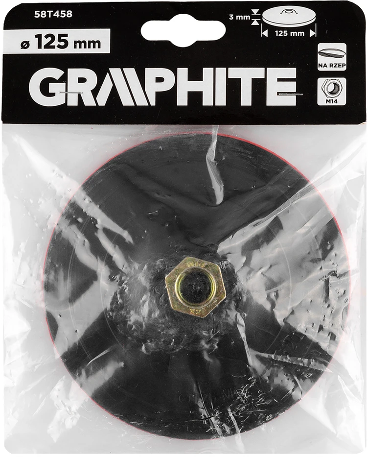 Graphite Tarcza Lipni tvirtinimo plokštelė 125 mm x 3 mm, M14 sriegis