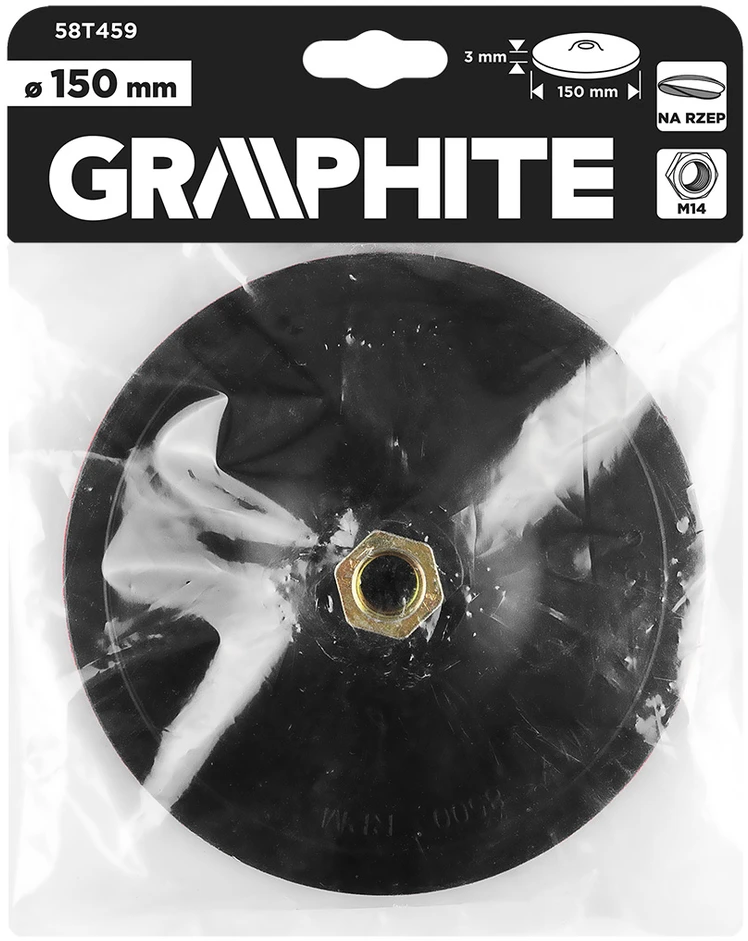Graphite Tarcza Lipni tvirtinimo plokštelė 150 mm x 3 mm, M14 sriegis