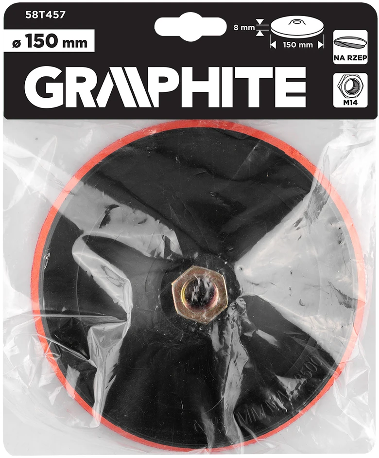 Graphite Tarcza Lipni tvirtinimo plokštelė 150 mm x 8 mm, M14 sriegis