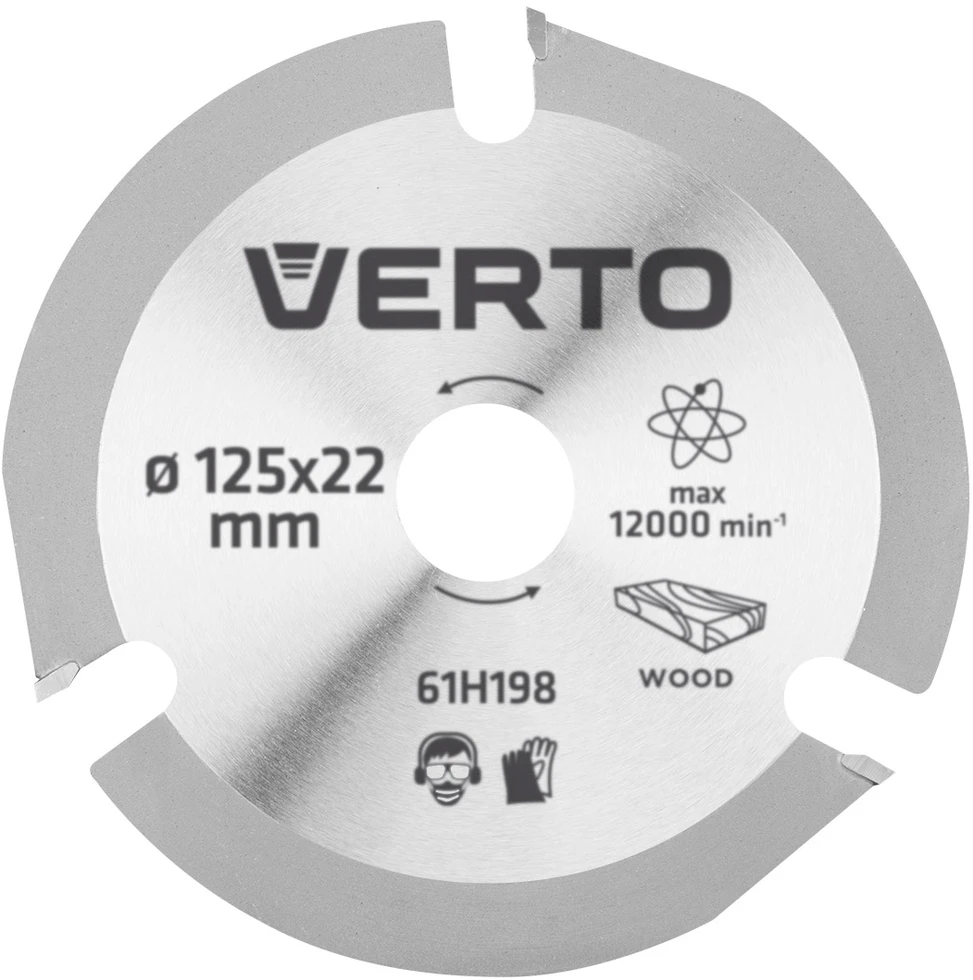 Tarcza Medžio pjovimo diskas su padavimo ribotuvu, 125 x 22,2 x 2,8 mm