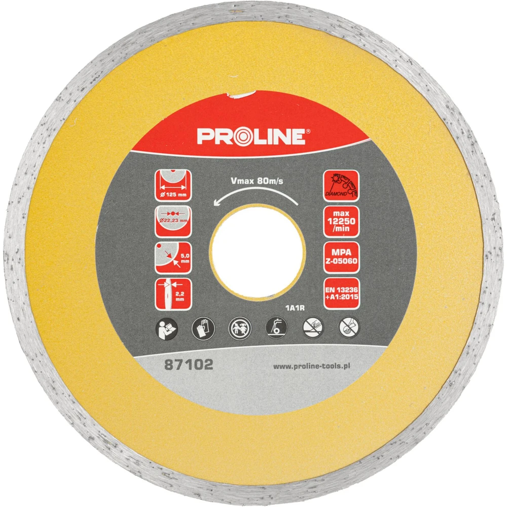 Proline Tarcza Pilnas deimantinis diskas (kiet. pumpuras) 125 * 2,2 * 5,0 * 22,23 prolino