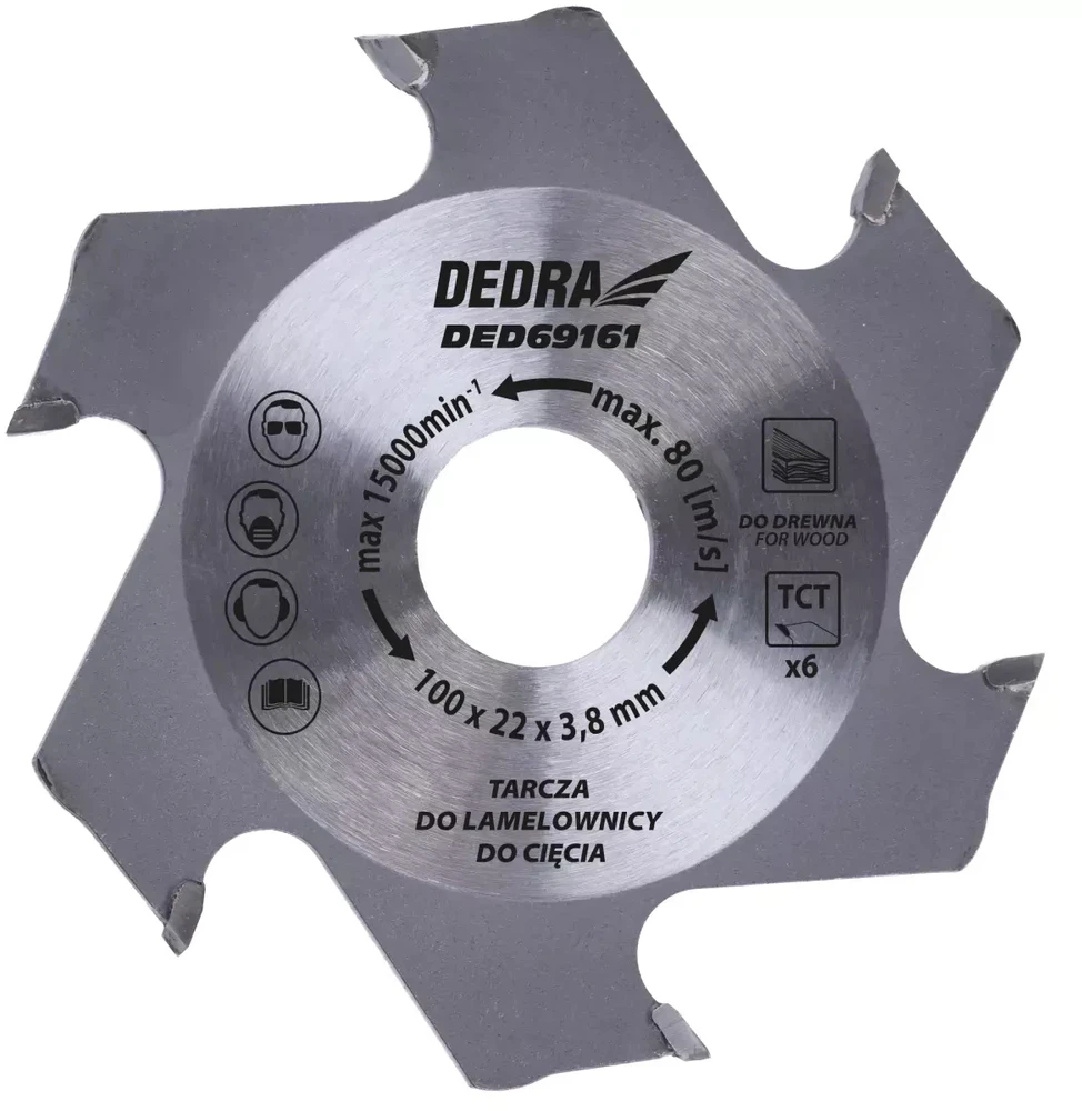 Dedra Tarcza Plokštelinio pjaustytuvo ašmenys 100x22 mm, 6 dantys