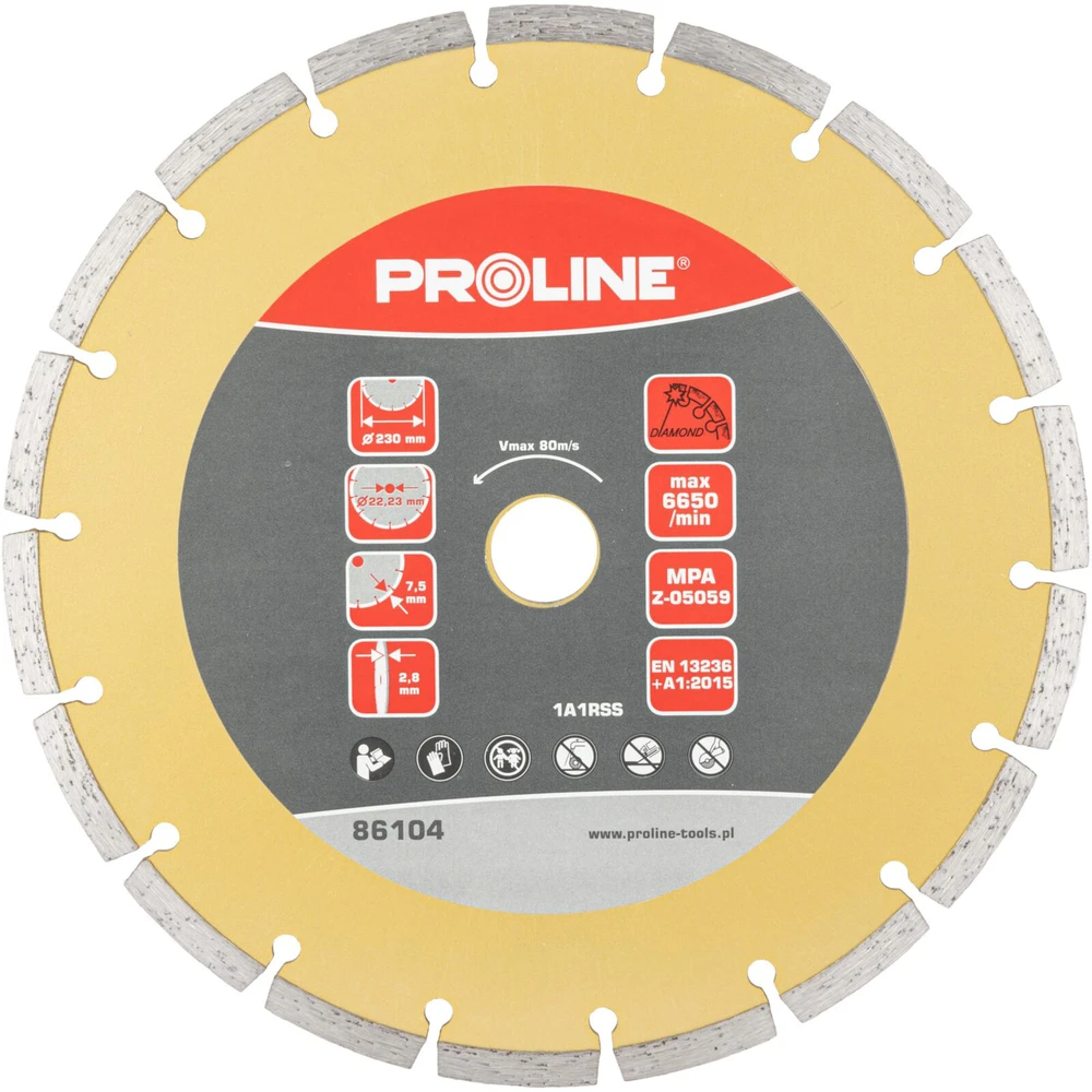Proline Tarcza Segmentuotas deimantinis diskas (kiet.pumpuras) 230 * 2,8 * 7,5 * 22,23 prolino
