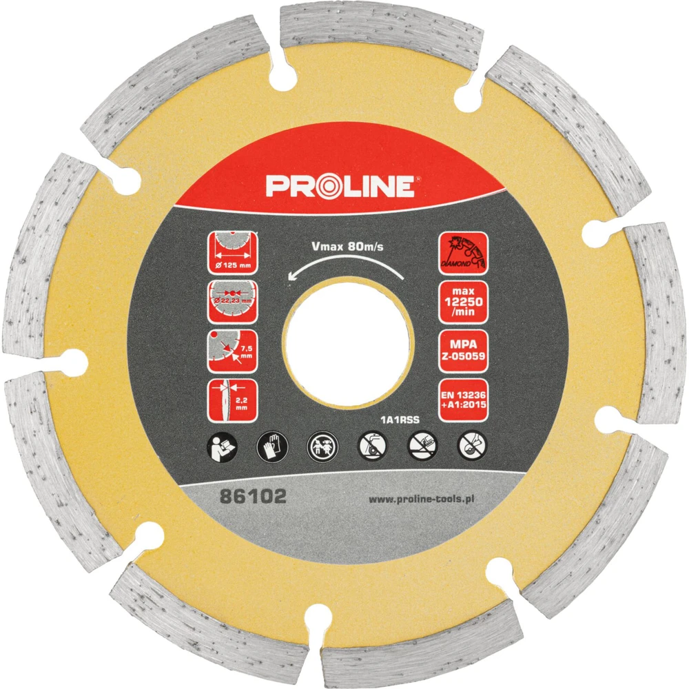 Proline Tarcza Segmentuotas deimantinis diskas (kiet.pumpuras) 125 * 2,2 * 7,5 * 22,23 prolino