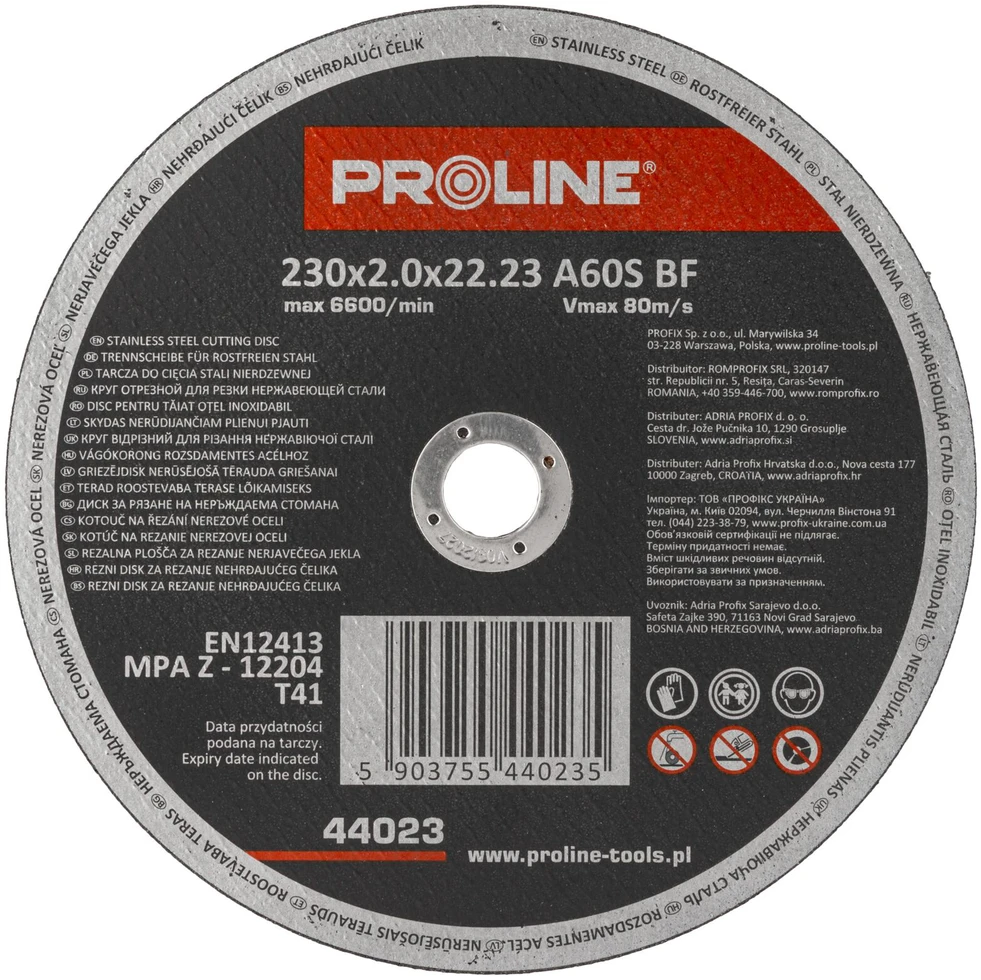 Tarcza Diskas ner.plien.pjauti 230x2.0x22mA36S PROLINE