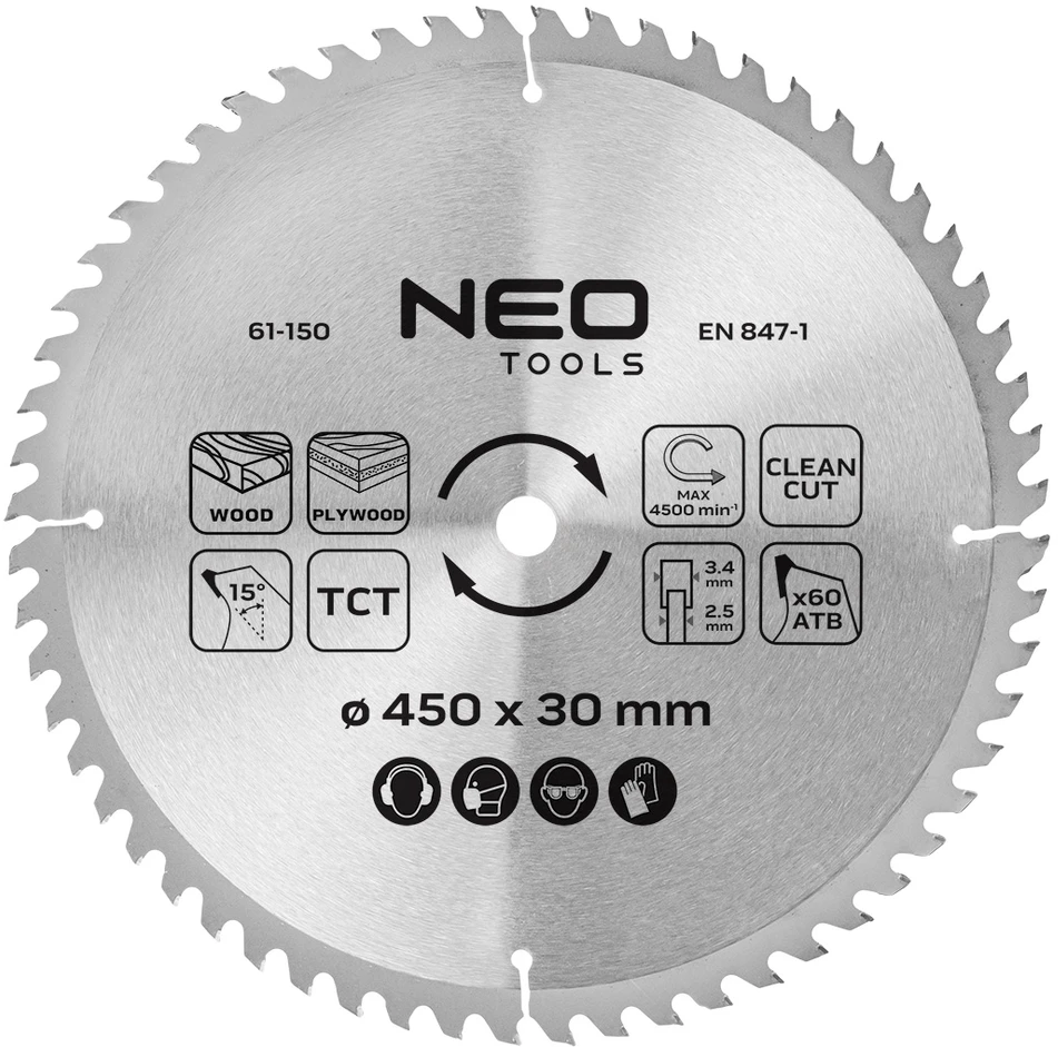 Neo Tools Tarcza Widia pjūklo diskas, 450 x 30 mm, 60 dantų
