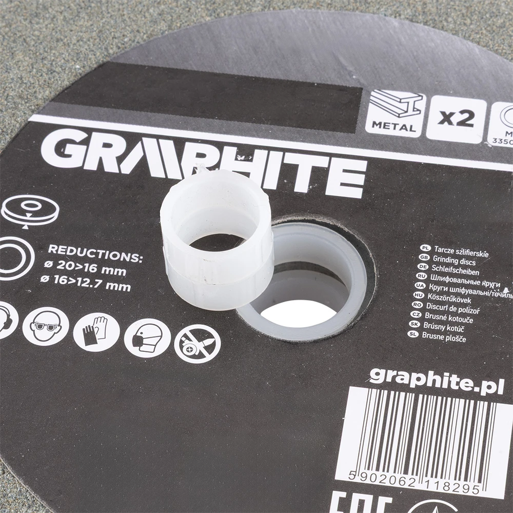 Graphite Tarcze Šlifavimo diskai 125 x 20/16/12,7 x 16 mm, P60, 2 vnt.