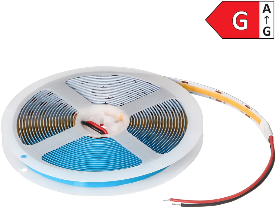 Orno Taśma COB LED juosta 12V, 480L/m, 800lm/m, 10W/m, IP20, 3000K, 5m