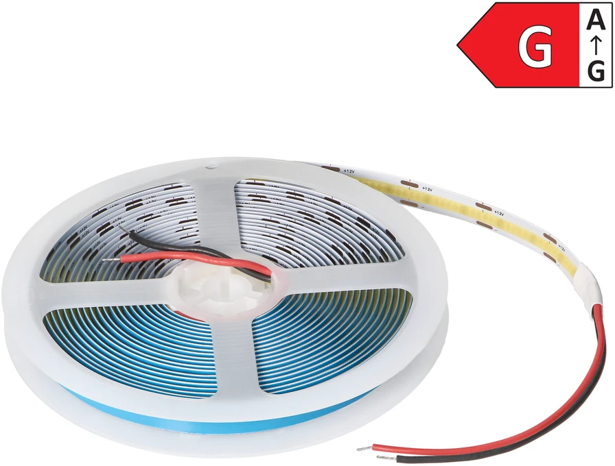 Orno Taśma COB LED juosta 12V, 480L/m, 900lm/m, 10W/m, IP20, 6000K, 5m