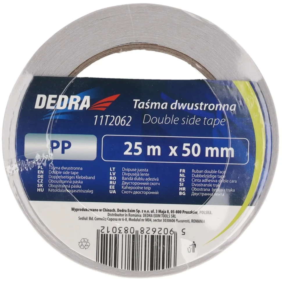 Dedra Taśma Dvipusė lipni juosta 50 mm x 25 m