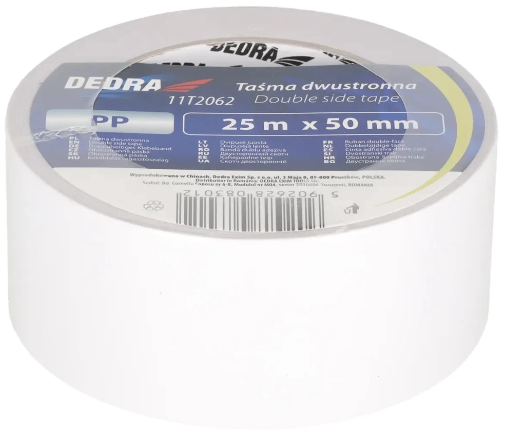 Dedra Taśma Dvipusė lipni juosta 50 mm x 25 m