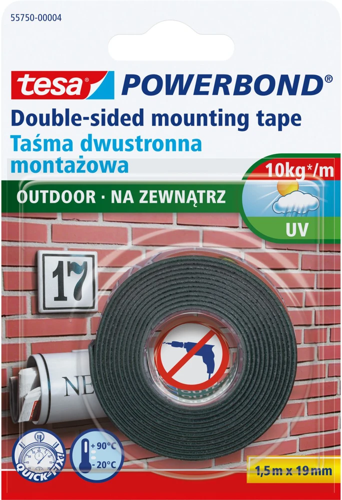Lipni dvipusė juosta lauko darbams TESA 1.5m x 19mm 66751-00004-00