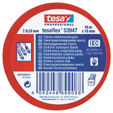 Izoliuojanti juosta TESA (raudona) 10m x 15mm 53988-00020-00